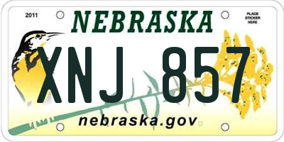 NE license plate XNJ857