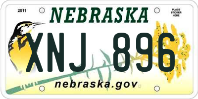 NE license plate XNJ896