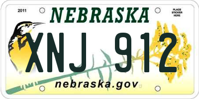 NE license plate XNJ912