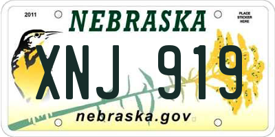 NE license plate XNJ919