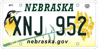 NE license plate XNJ952
