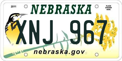 NE license plate XNJ967