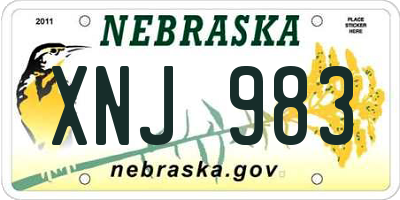 NE license plate XNJ983