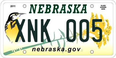 NE license plate XNK005