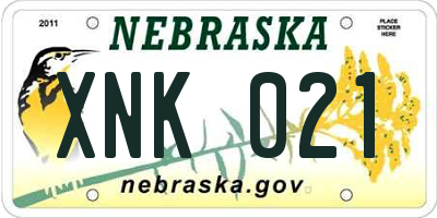 NE license plate XNK021