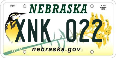 NE license plate XNK022