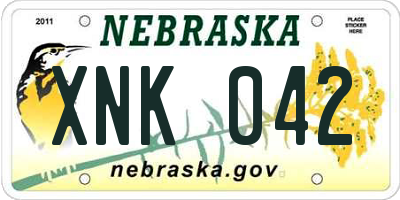 NE license plate XNK042