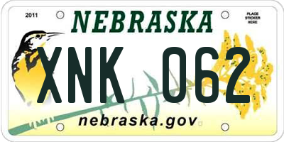 NE license plate XNK062