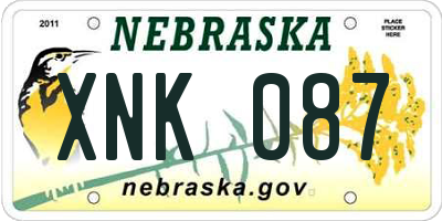 NE license plate XNK087