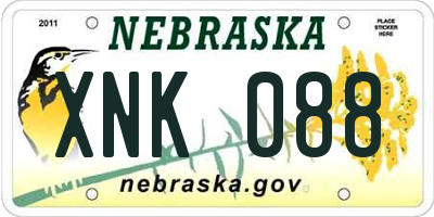 NE license plate XNK088