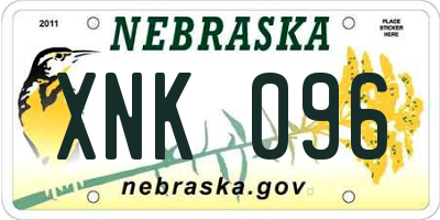 NE license plate XNK096
