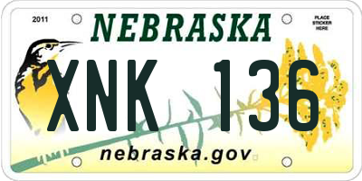 NE license plate XNK136