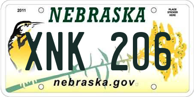 NE license plate XNK206