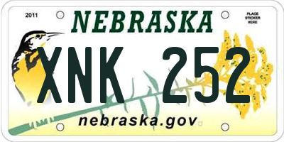 NE license plate XNK252