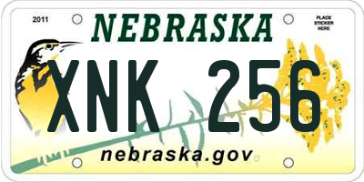 NE license plate XNK256