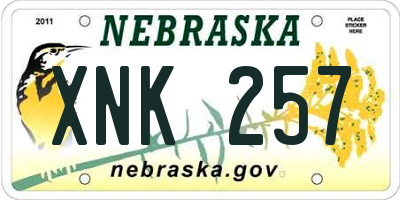 NE license plate XNK257