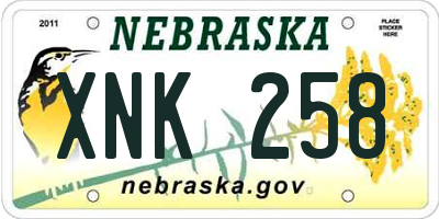NE license plate XNK258