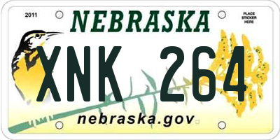 NE license plate XNK264