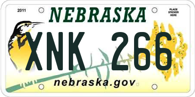 NE license plate XNK266