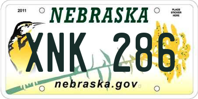 NE license plate XNK286