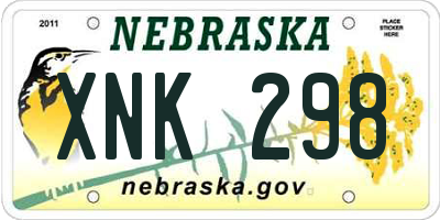 NE license plate XNK298
