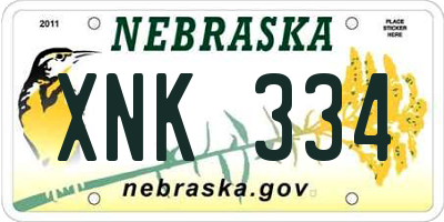 NE license plate XNK334