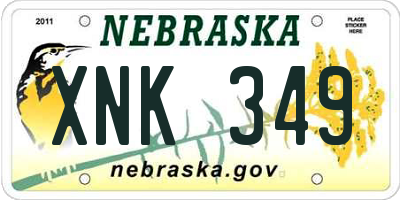 NE license plate XNK349