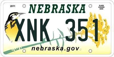 NE license plate XNK351