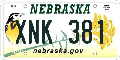NE license plate XNK381
