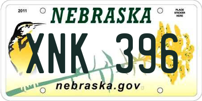NE license plate XNK396