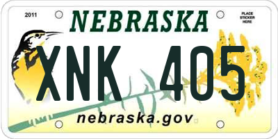 NE license plate XNK405