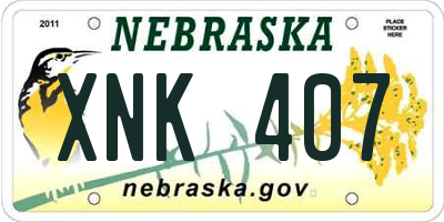 NE license plate XNK407