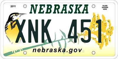 NE license plate XNK451