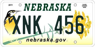 NE license plate XNK456