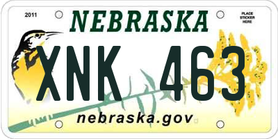 NE license plate XNK463