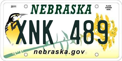 NE license plate XNK489
