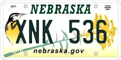 NE license plate XNK536