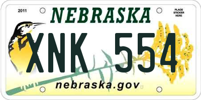 NE license plate XNK554