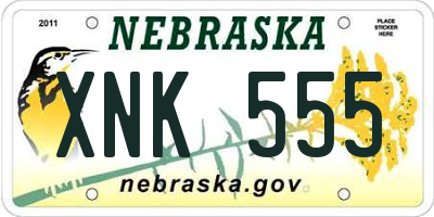 NE license plate XNK555