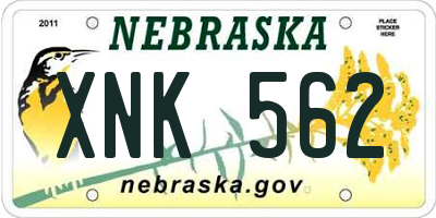 NE license plate XNK562