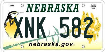 NE license plate XNK582