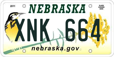 NE license plate XNK664