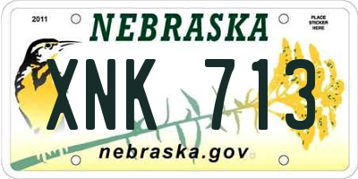NE license plate XNK713