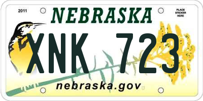 NE license plate XNK723