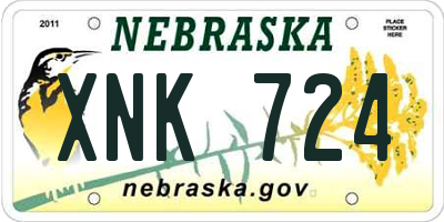 NE license plate XNK724