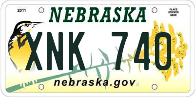 NE license plate XNK740