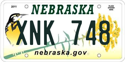 NE license plate XNK748