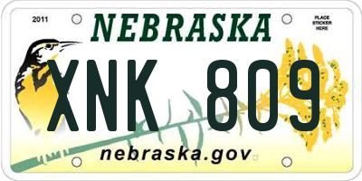 NE license plate XNK809