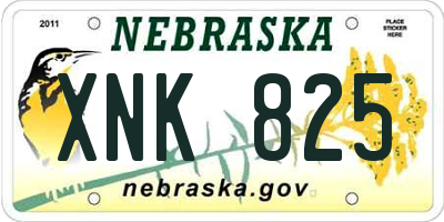 NE license plate XNK825