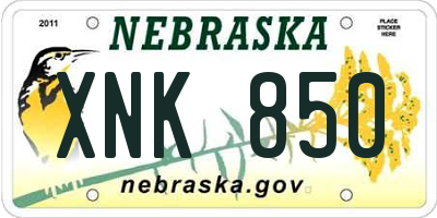 NE license plate XNK850